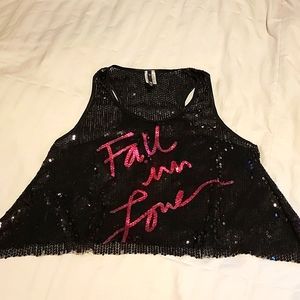 Sequin Crop Tank